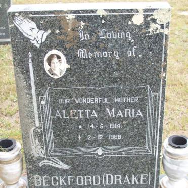 BECKFORD Aletta Maria nee DRAKE 1914-1988
