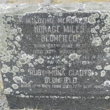 BLOMFIELD Horace Miles 1875-1954 &amp; Ruby Mona Gladys 1886-1961