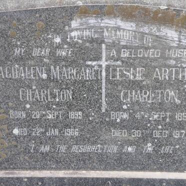 CHARLTON Leslie Arthur 1891-1974 &amp; Magdalene Margaret 1899-1966