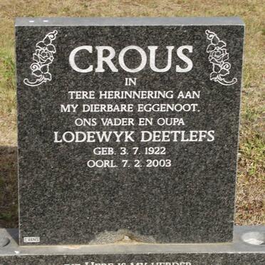 CROUS Lodewyk Deetlefs 1922-2003