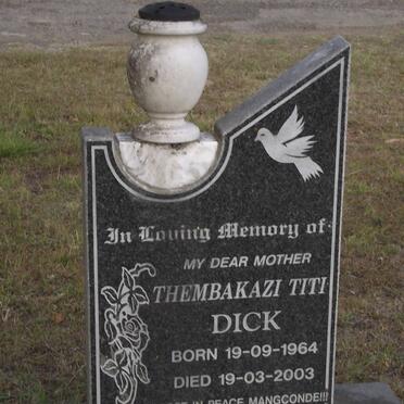 DICK Thembakazi Titi 1964-2003
