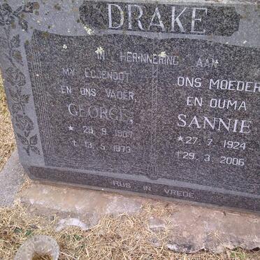 DRAKE George 1907-1973 &amp; Sannie 1924-2006