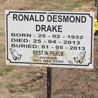 DRAKE Ronald Desmond 1932-2013