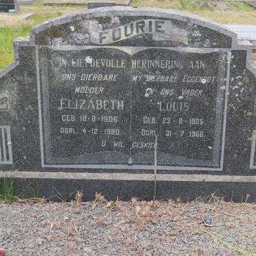 FOURIE Louis 1905-1966 &amp; Elizabeth 1906-1980