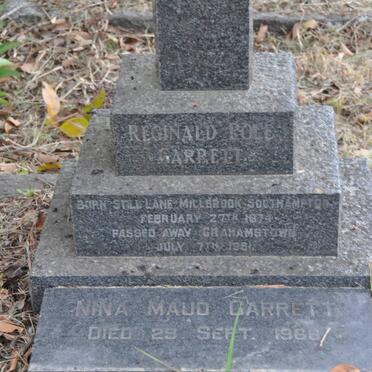 GARRETT Reginald Pole 1874-1951 &amp; Nina Maud -1966