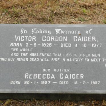 GAIGER Victor Gordon 1925-1977 &amp; Rebecca 1927-1987