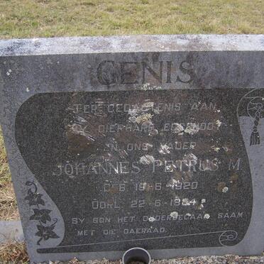 GENIS Johannes Petrus M. 1920-1954