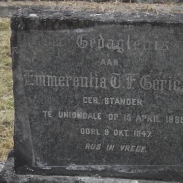GERICKE Emmerentia C.F. nee STANDER 1869-1947