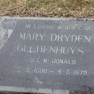 GELDENHUYS Mary Dryden nee Mc DONALD 1896-1975