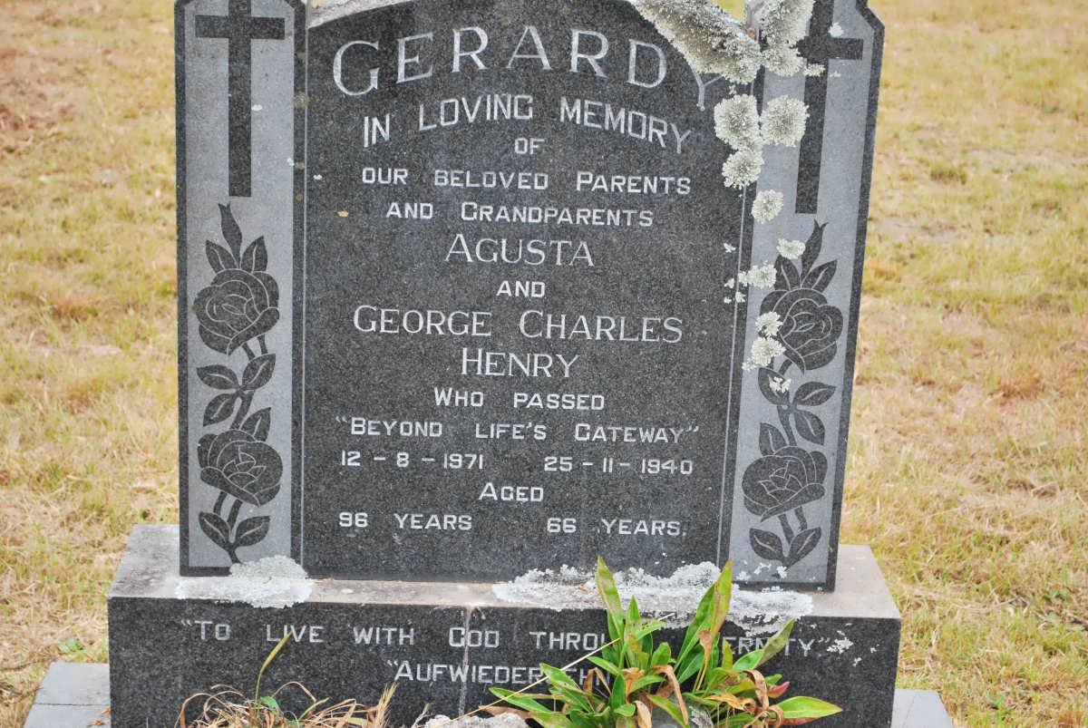 GERARDY George Charles Henry -1940 &amp; Augusta -1971
