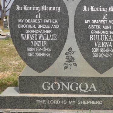 GONGQA Warase Wallace Zinzile 1951-2011 &amp; Bulukazi Veena 1950-2001
