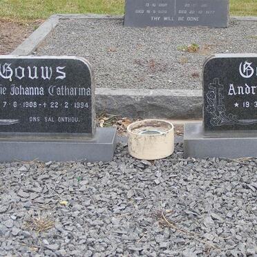 GOUWS Andries Francois 1905-1977 &amp; Elsie Johanna Catharina 1908-1994