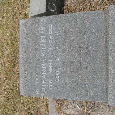 GROBLER Katharina Wilhelmina nee MINNIE 1903-1970