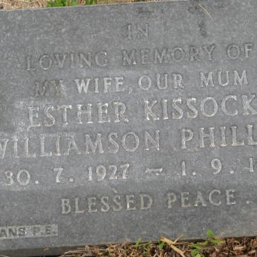 PHILLIPS Esther Kissock Williamson 1927-1987
