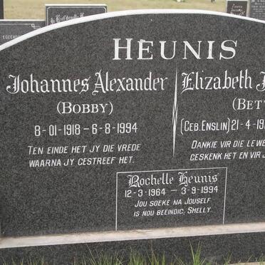 HEUNIS Johannes Alexander 1918-1994 &amp; Elizabeth Johanna ENSLIN 1920- :: HEUNIS Rochelle 1964-1994