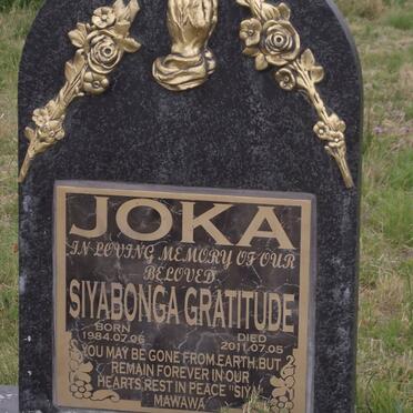 JOKA Siyabonga Gratitude 1984-2011