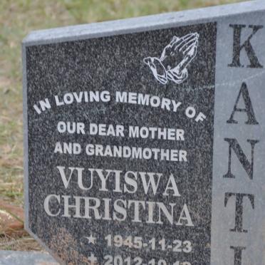 KANTI Vuyiswa Christina 1945-2012