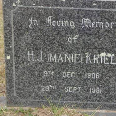 KRIEL H.J. 1906-1981