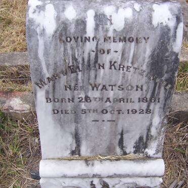 KRETZINGER Mary Ellen nee WATSON 1861-1928