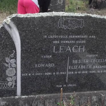 LEACH Edward 1884-1953 &amp; Hester Cecilia Elizabeth ERASMUS 1886-1952