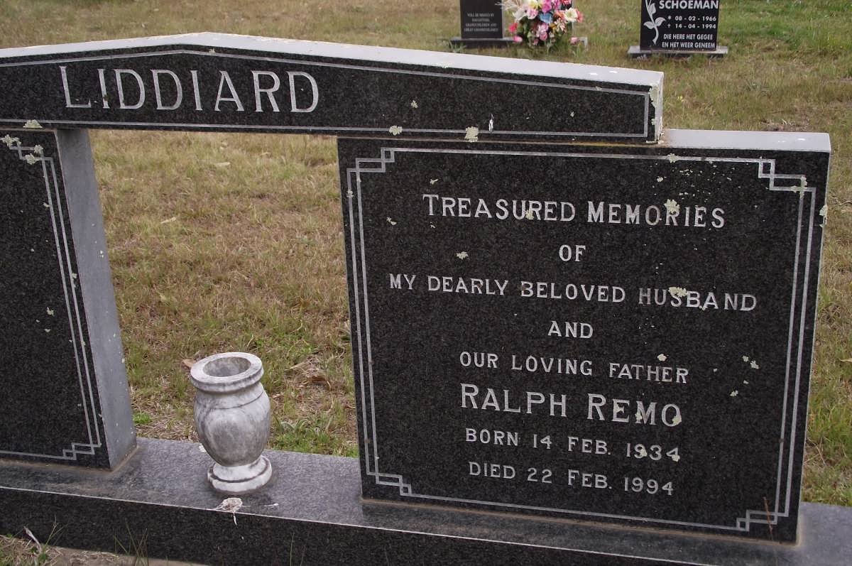 LIDDIARD Ralph Remo 1934-1994