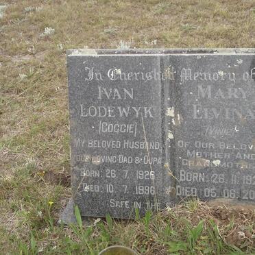 LODEWYK Ivan 1926-1996 &amp; Mary Elvina 1923-2000