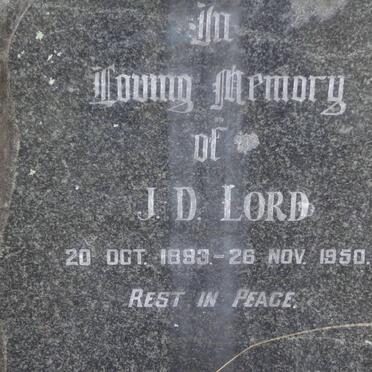 LORD J.D. 1893-1950