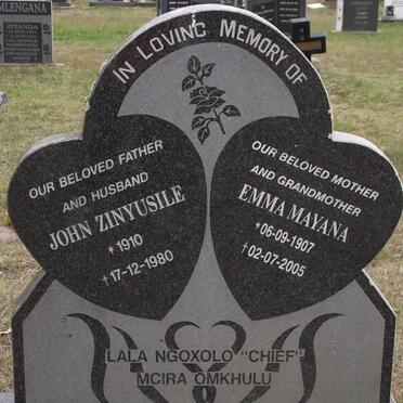 MAYANA John Zinyusile 1910-1980 &amp; Emma Mayana 1907-2005