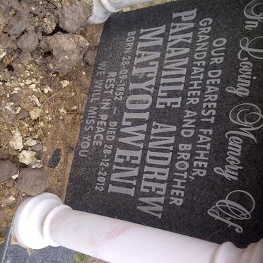 MATYOLWENI Pakamile Andrew 1952-2012