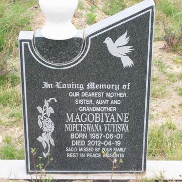 MAGOBIYANE Noputswana Vuyiswa 1957-2012