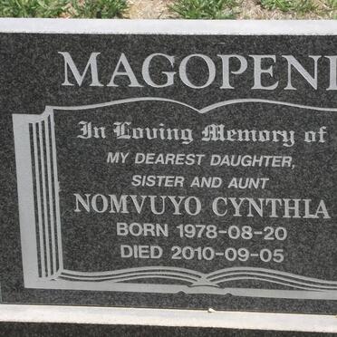 MAGOPENI Nomvuyo Cynthia 1978-2010