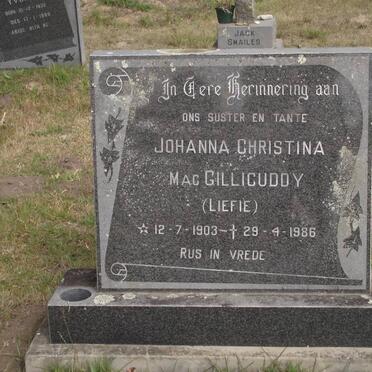 Mac GILLICUDDY Johanna Christina 1903-1986