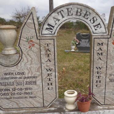 MATEBESE Thembekile Joseph 1910-1983 &amp; Nominise Nokhaya Minah 1912-1984