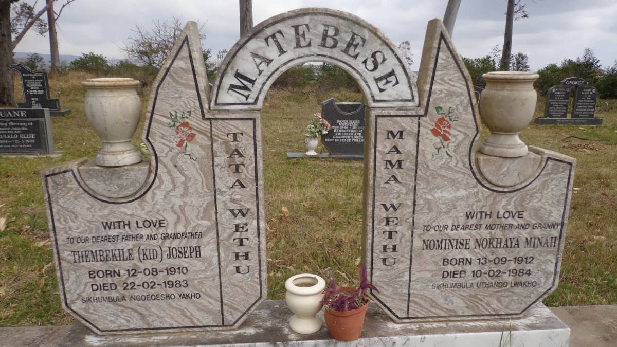 MATEBESE Thembekile Joseph 1910-1983 &amp; Nominise Nokhaya Minah 1912-1984