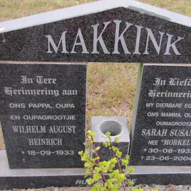 MAKINK Wilhelm August Heinrich 1933- &amp; Sarah Susanna MORKEL 1937-2004