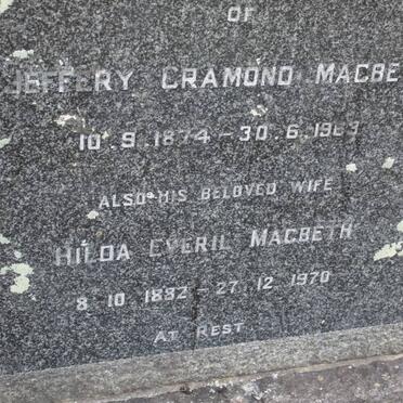 MACBETH Jeffery Cramond 1874-1963 &amp; Hilda Everil 1882-1970