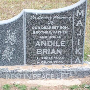 MAJIKA Andile Brain 1973-2012 &amp; Gwendoline 1920-2000