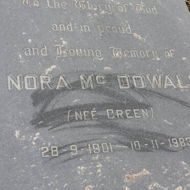 Mc DOWALL Nora nee GREEN 1901-1983