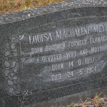 MEYER Louisa Magdalene formerly FLANAGAN nee BRODRICK 1897-1964