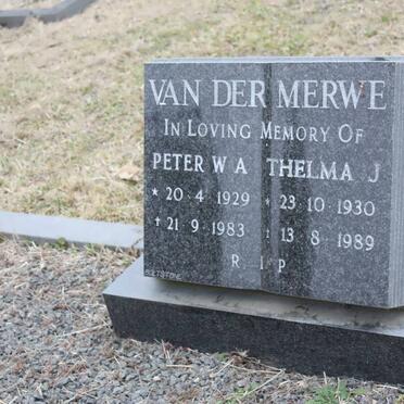MERWE Peter W.A., van der 1929-1983 &amp; Thelma J. 1930-1989