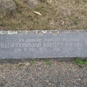 MERWE Willem Ferdinand Kirsten, van der 1903-1961