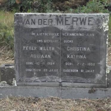 MERWE Peter Willem Adriaan, van der -1954 &amp; Christina Katrina -1958