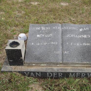 MERWE Petrus Johannes, van der 1909-1986