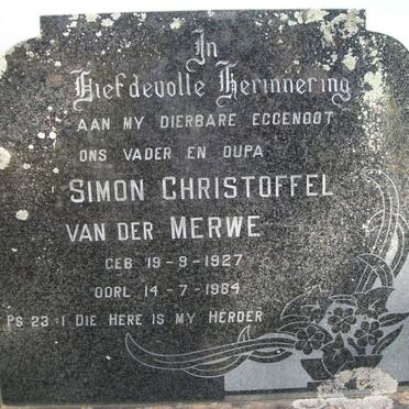 MERWE Simon Christoffel, van der 1927-1984