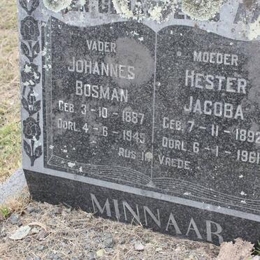MINNAAR Johannes Bosman 1887-1945 &amp; Hester Jacoba 1892-1961