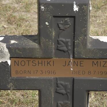 MIZE Notshiki Jane 1916-1999
