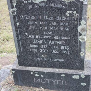 MOTYER James Arthur 1873-1957 &amp; Elizabeth BECKETT 1878-1956
