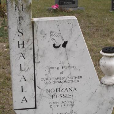 MTSHALALA Notizana Bessie 1924-1989