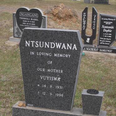 NTSUNDWANA Vuyiswa 1931-1996