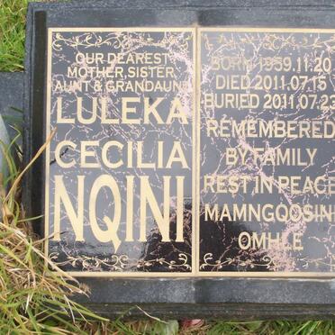 NQINI Luleka Cecilia 1959-2011